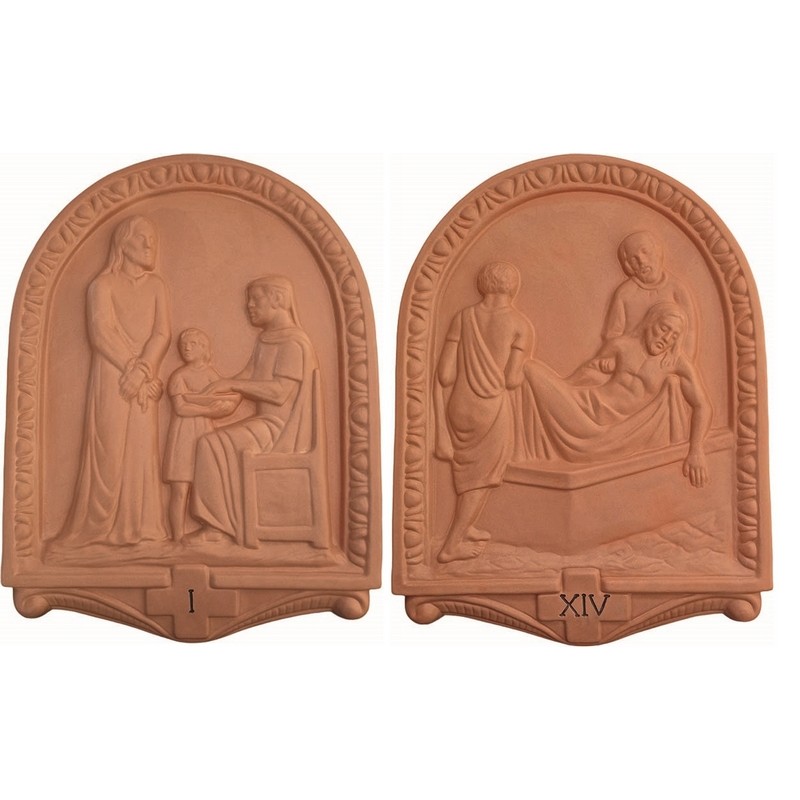 Serie 15 Via Crucis in terracotta cm. 36x50
