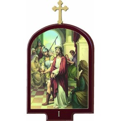 Serie 15 Via Crucis legno tinto mogano cm. 34x48