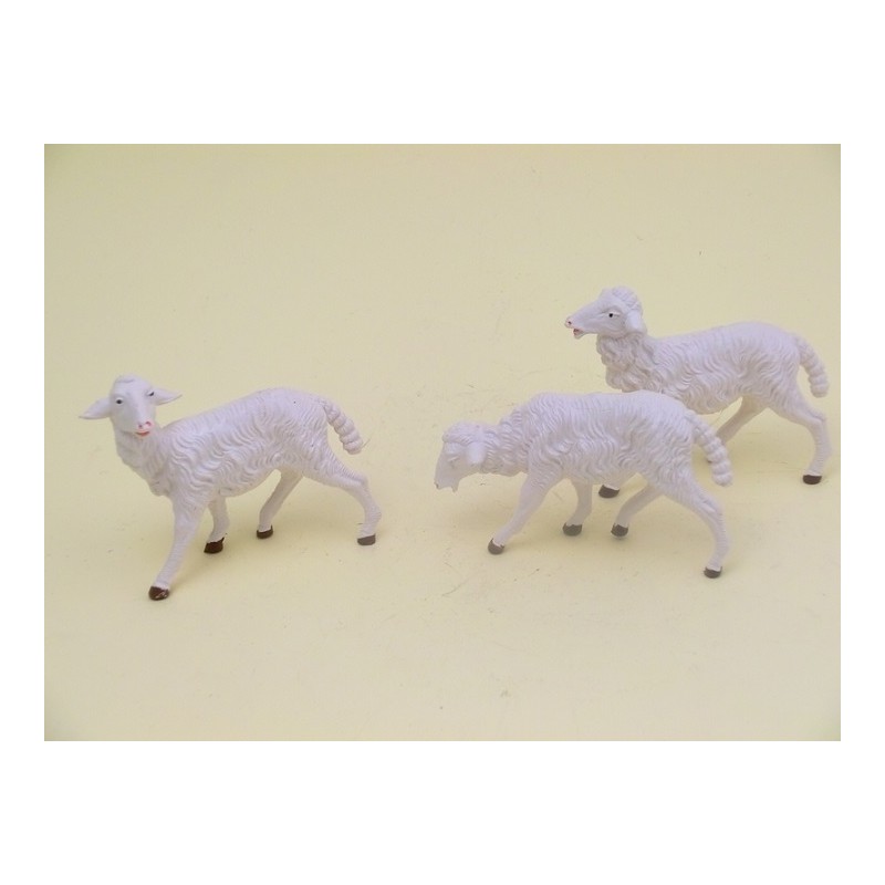 Serie 3 pecore bianche cm. 19