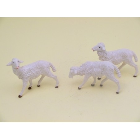 Serie 3 pecore bianche cm. 19