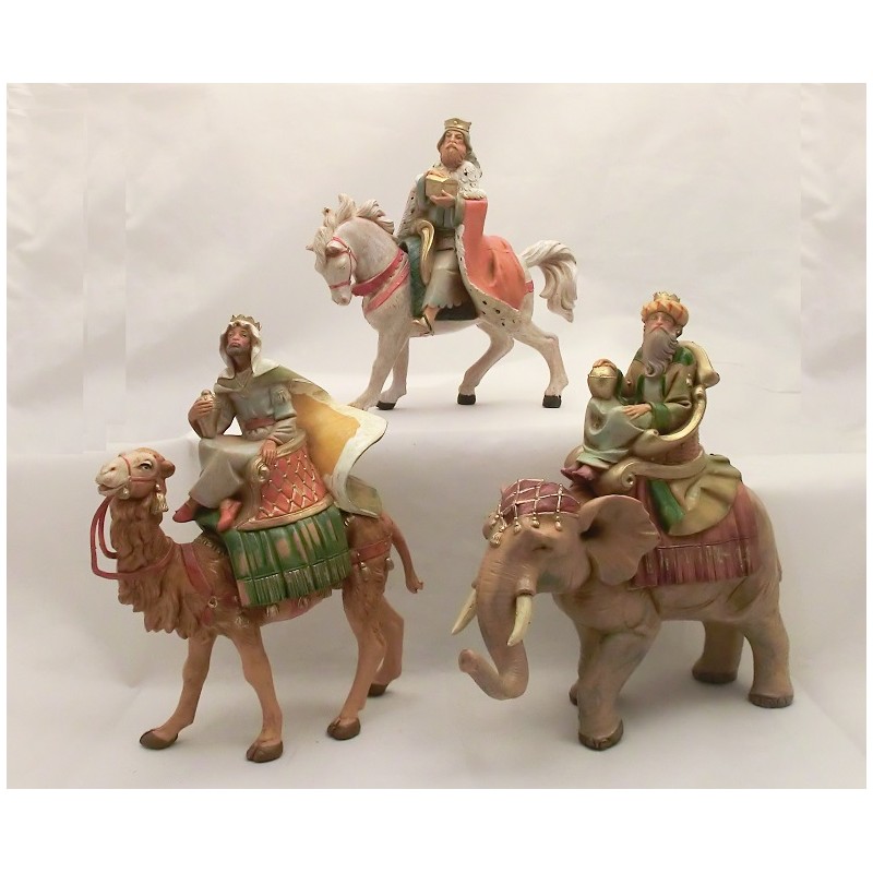 Serie 3 Re Magi su animali cm 12