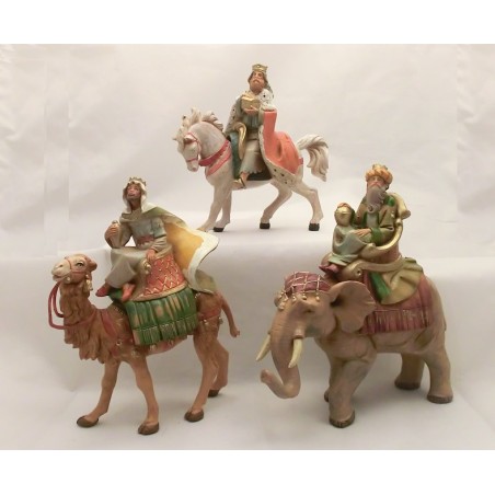Serie 3 Re Magi su animali cm 12
