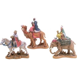 Serie 3 Re Magi su animali cm 19