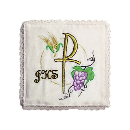 Servizio da messa in lino ricamo "P" (4 pz)