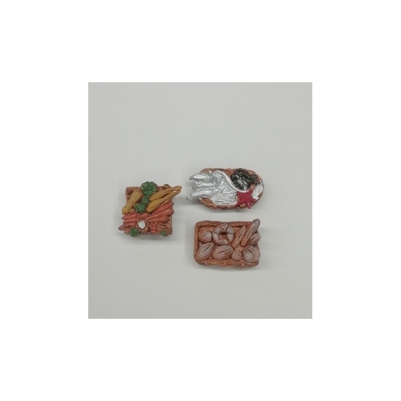 Set 3 cassette frutta/pesci/verdura in pvc