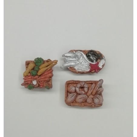 Set 3 cassette frutta/pesci/verdura in pvc