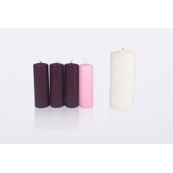 Set 4 candele per candeliere dell'Avvento + candelotto centrale