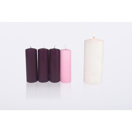 Set 4 candele per candeliere dell'Avvento + candelotto centrale
