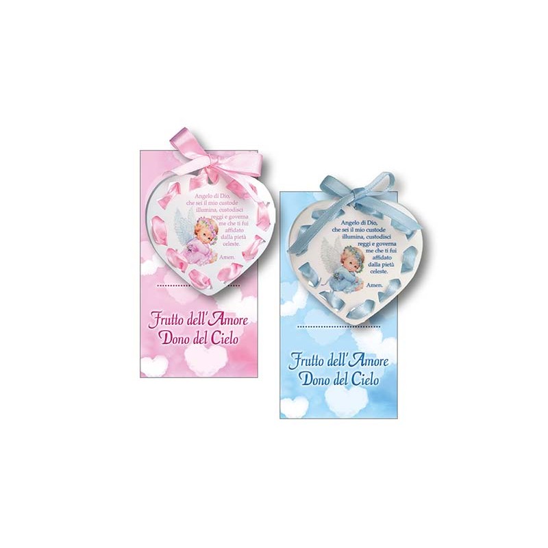 Sopraculla cuore in plex con cartoncino e blister