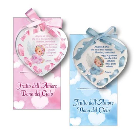 Sopraculla cuore in plex con cartoncino e blister