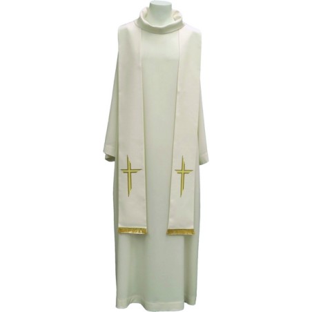 Stola ricamo croce a righe doppio colore