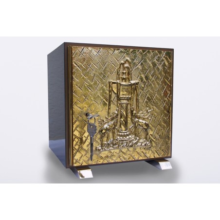 Tabernacolo in fusione con simbolo "Cervi alla fonte"