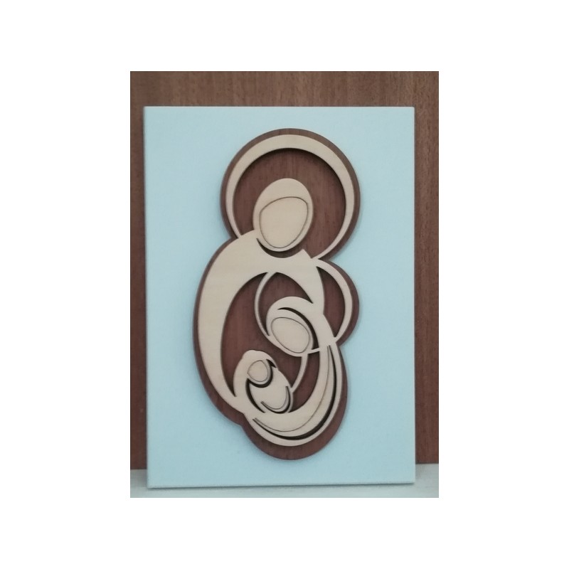 Tavola bianca lavorazione a laser Sacra Famiglia cm21x30