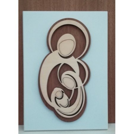 Tavola bianca lavorazione a laser Sacra Famiglia cm21x30