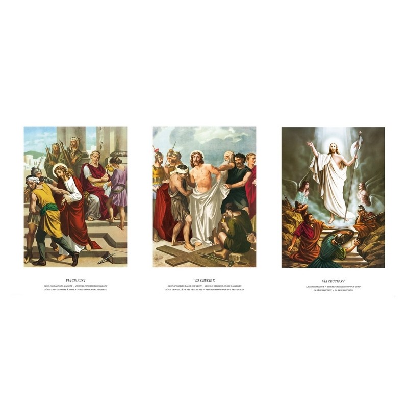 Tavole Via Crucis in cartoncino cm. 22x30
