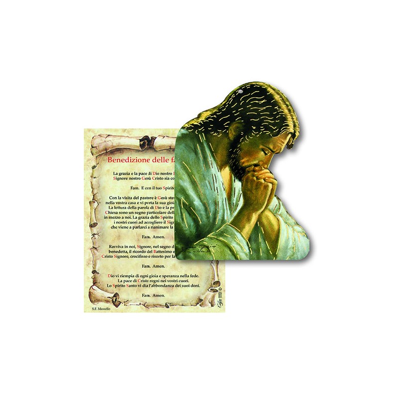 Tavoletta Gesù in preghiera con benedizione Famiglia