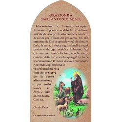 Tavoletta legno con orazione a S. Antonio Abate