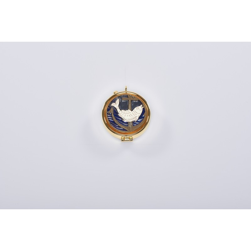 Teca mignon placca smalto Pesce Ø cm. 4