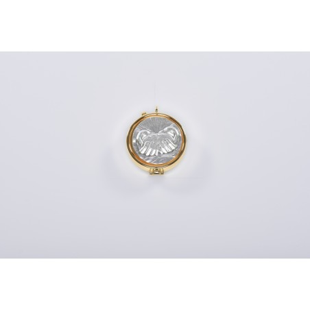 Teca placca  peltro Ecce Homo Ø cm. 5,4