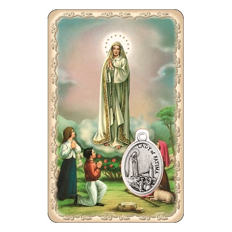 Tesserina con medaglia Fatima
