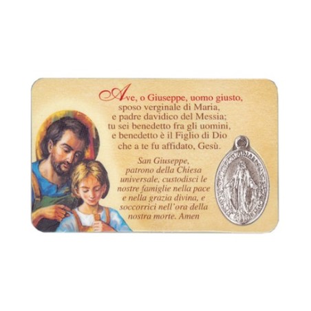 Tesserina S. Giuseppe con medaglia Miracolosa