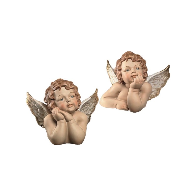 Testina angioletto in porcellana opaca cm. 5