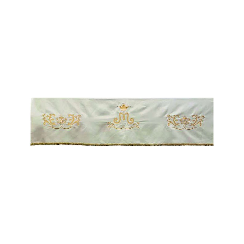 Tovaglia da altare Mariana in raso di cotone con strass e pietre cm. 250x150