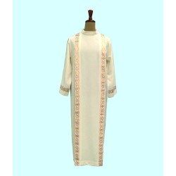 Tunica Comunione piegoni bordo croce oro  cm. 5