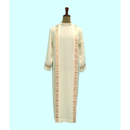 Tunica Comunione piegoni bordo croce oro  cm. 5