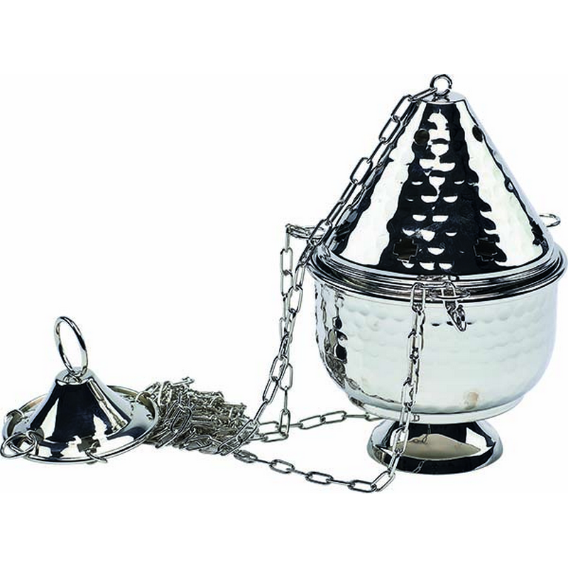 Turibolo nikelato alt. cm. 15,5 Ø cm. 11,5 con base