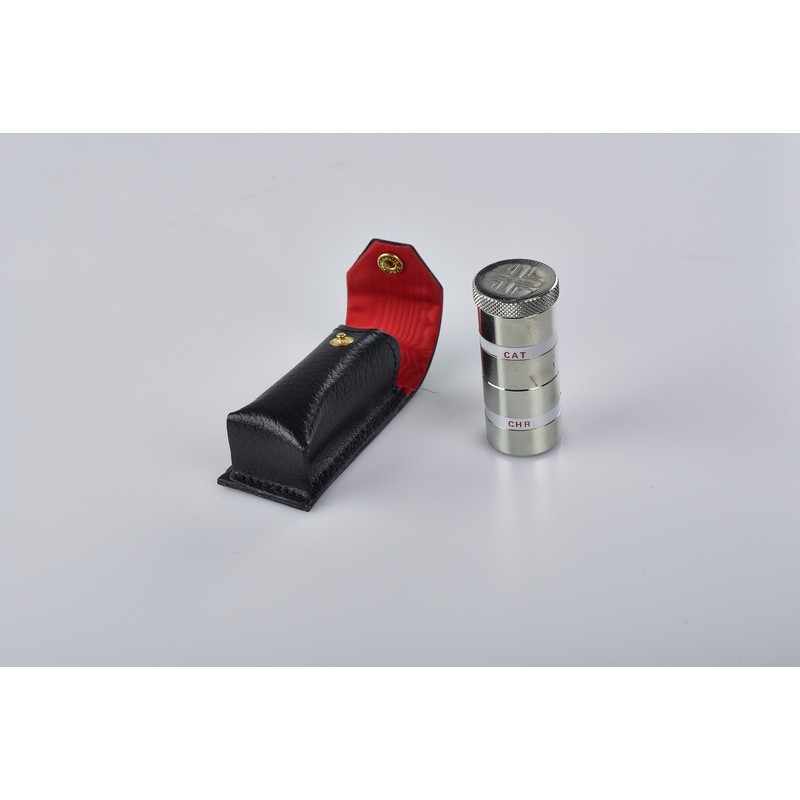 Vasetto doppio a colonna in  metallo per oli santi