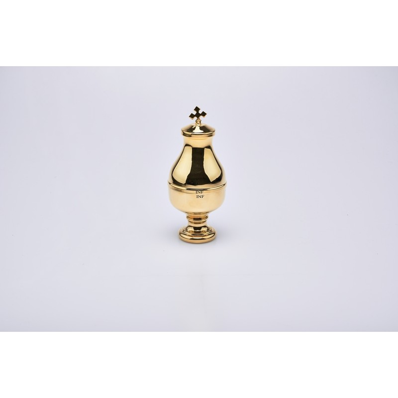 Vasetto per oli santi con interno in vetro