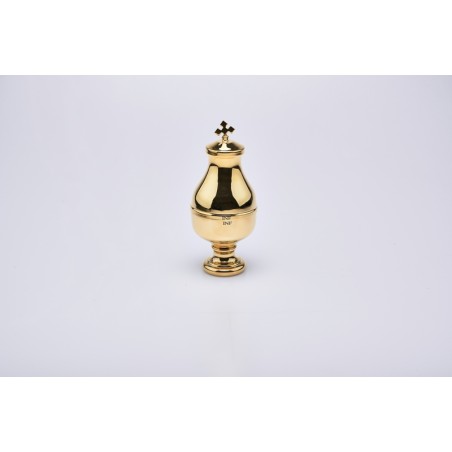 Vasetto per oli santi con interno in vetro