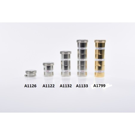 Vasetto triplo a colonna in metallo  dorato per oli santi