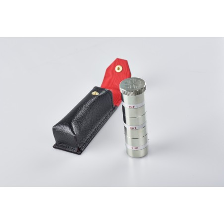 Vasetto triplo a colonna in metallo per oli santi