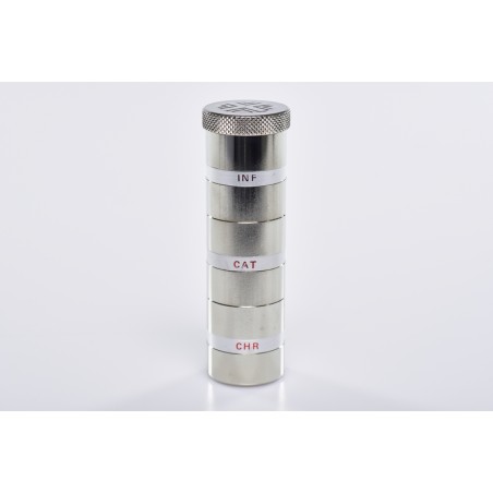 Vasetto triplo a colonna in metallo per oli santi