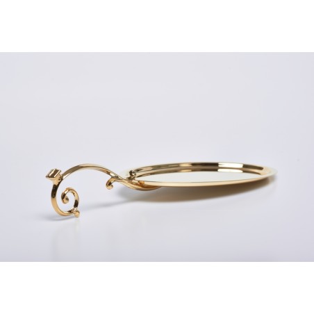 Vassoio per Comunione con manico dorato