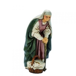 Vecchia con bastone cm. 13