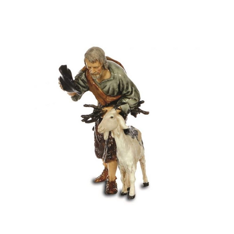 Vecchio con capra cm. 13