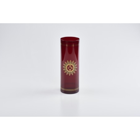 Vetro rosso serigrafato "IHS" 8 giorni