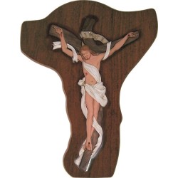 Crocefisso legno corpo in resina
