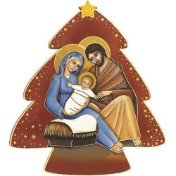 Immagine in pvc alberello Natività naif