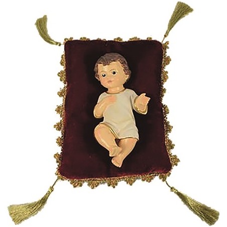 cm. 8 Bambino in resina su cuscino