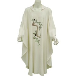 Casula ricamo croce Tau color avorio