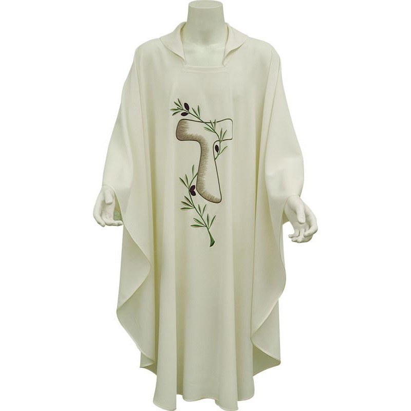 Casula ricamo croce Tau color avorio