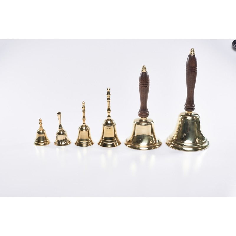 Campanello in ottone manico legno cm. 21