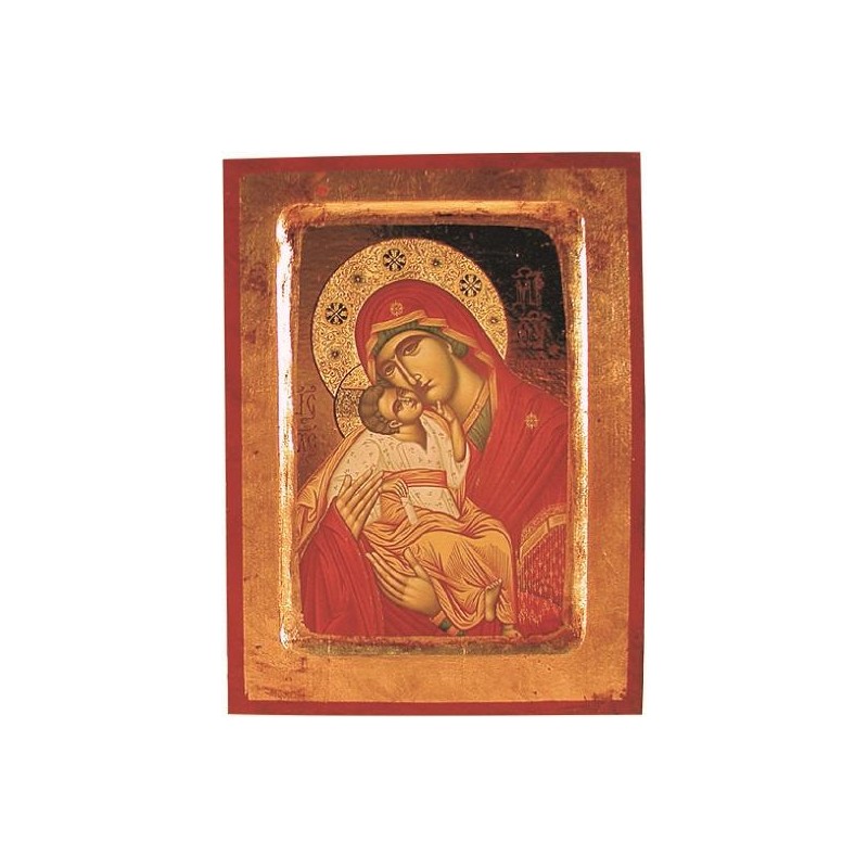 Icona scavata Madonna con Bimbo cm. 13x17