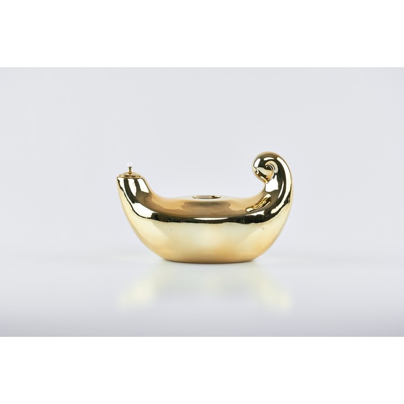 Lucerna porcellana dorata cm. 12