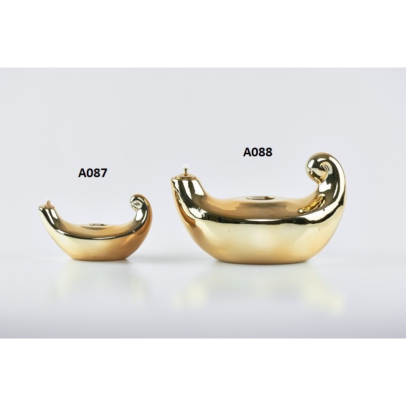 Lucerna porcellana dorata cm. 12