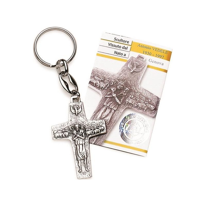 Portachiavi in metallo Buon Pastore